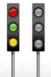 Pair of Traffic Lights On and Off